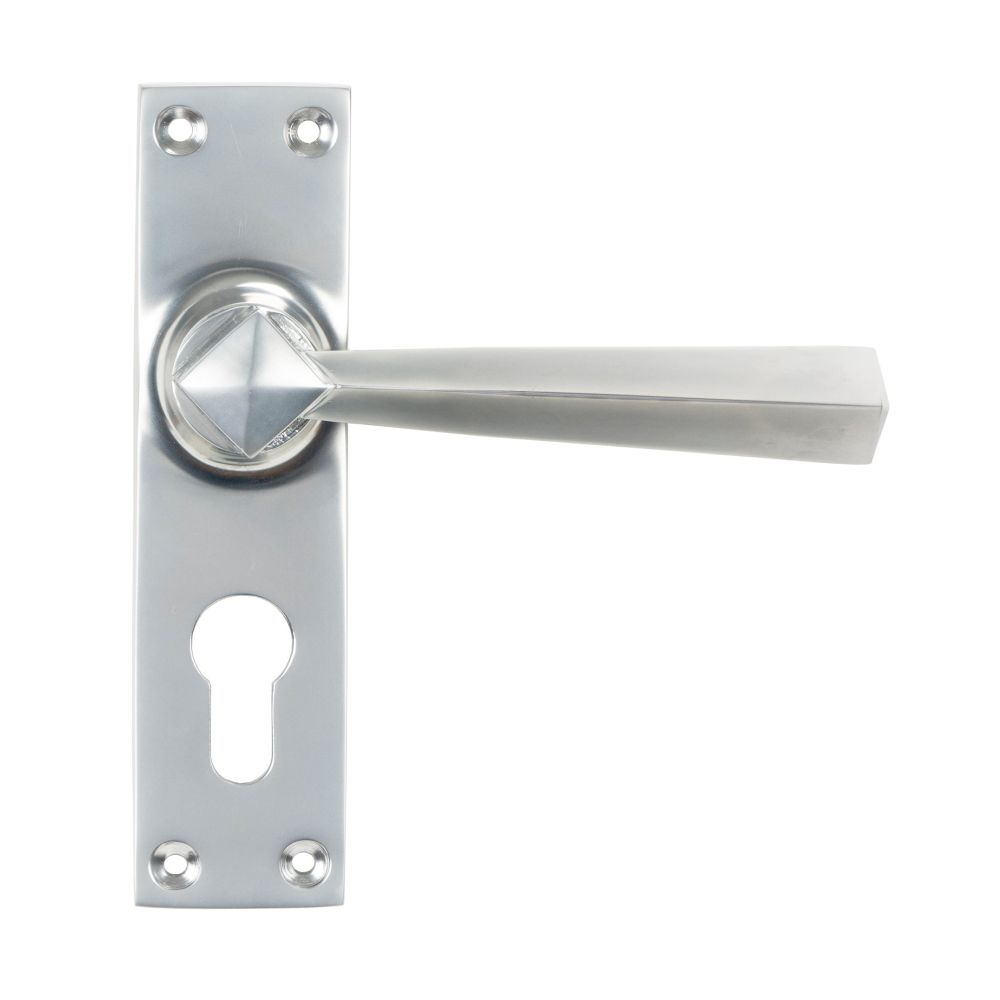 From The Anvil - Satin Chrome Straight Lever Euro Lock Set | Sku. 45763 | Trade Door Handles.