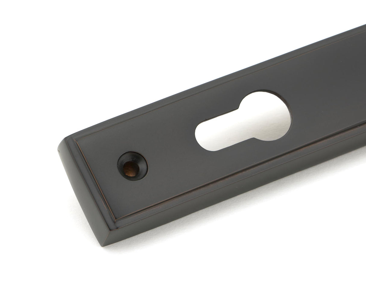 From The Anvil - Aged Bronze Hammered Newbury Slimline Espag. Lock Set | Sku. 45773 | Trade Door Handles.