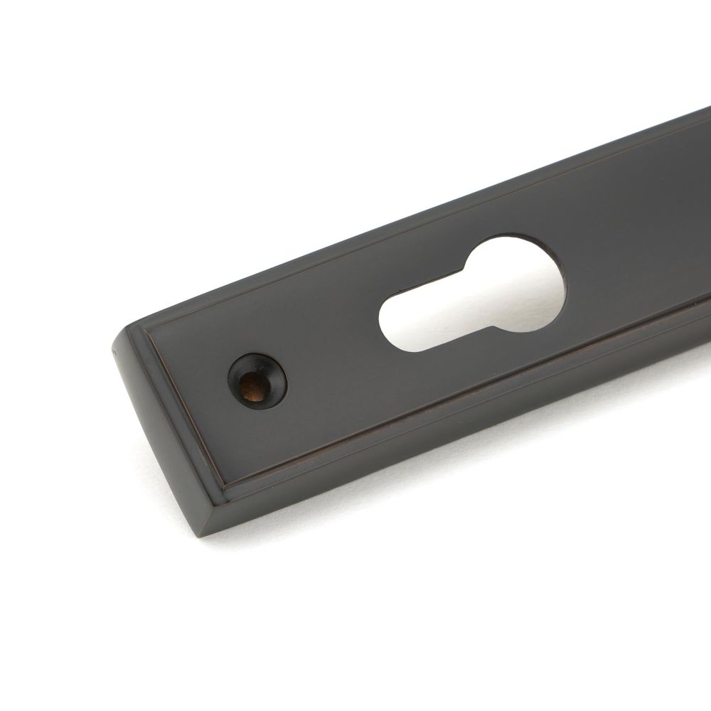 From The Anvil - Aged Bronze Hammered Newbury Slimline Espag. Lock Set | Sku. 45773 | Trade Door Handles.