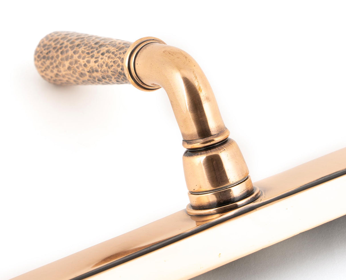 From The Anvil - Polished Bronze Hammered Newbury Slimline Espag. Lock Set | Sku. 45774 | Trade Door Handles.