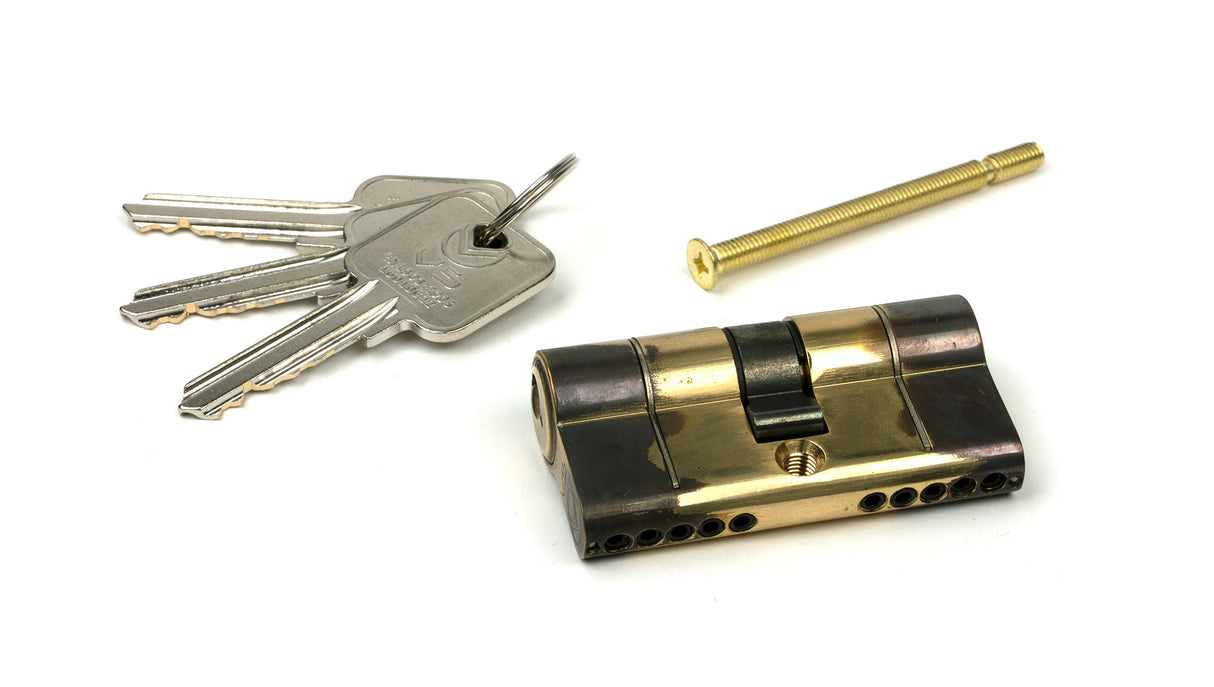 From The Anvil - Aged Brass 30/30 5pin Euro Cylinder | Sku. 45803 | Trade Door Handles.