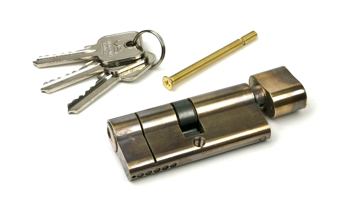 From The Anvil - Aged Brass 35/35 5pin Euro Cylinder/Thumbturn KA | Sku. 45871 | Trade Door Handles.