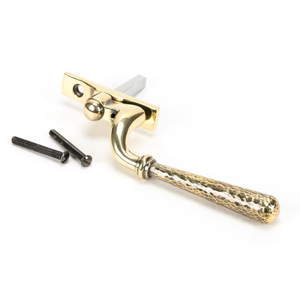 From The Anvil - Aged Brass Hammered Newbury Espag - LH | Sku. 45914 | Trade Door Handles.