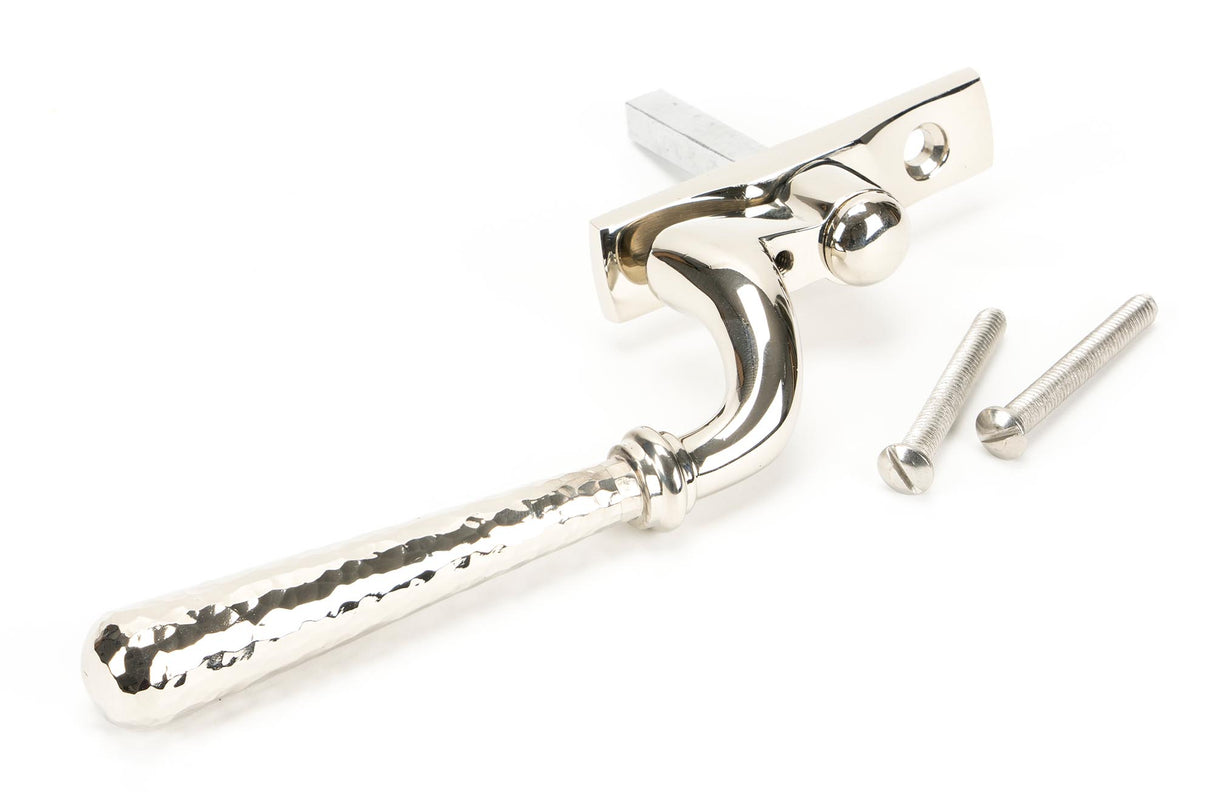 From The Anvil - Polished Nickel Hammered Newbury Espag - RH | Sku. 45917 | Trade Door Handles.