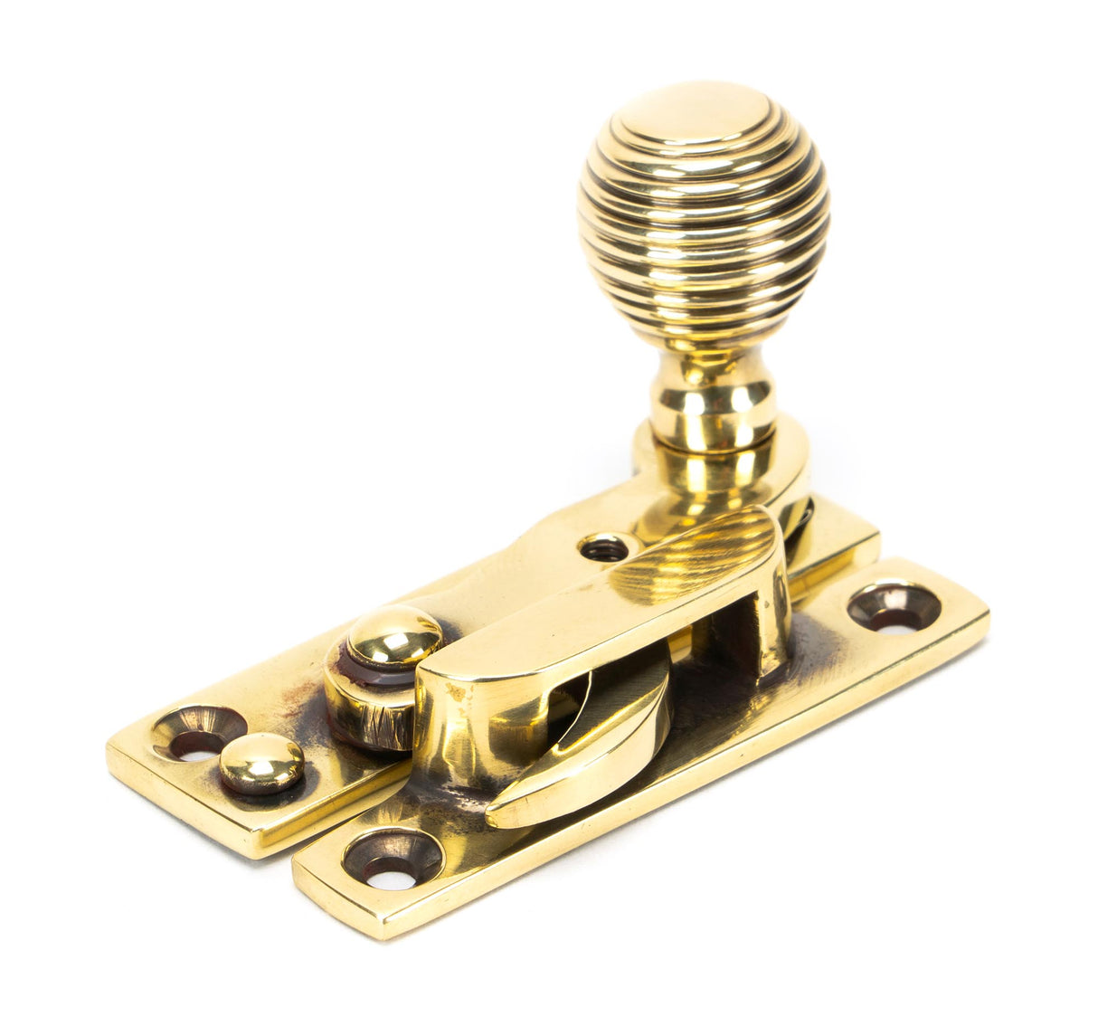 From The Anvil - Aged Brass Beehive Sash Hook Fastener | Sku. 45936 | Trade Door Handles.