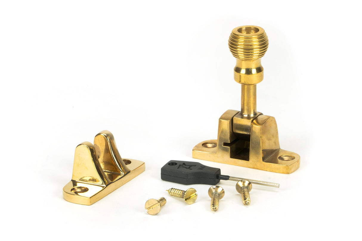 From The Anvil - Polished Brass Beehive Brighton Fastener (Radiused) | Sku. 45952 | Trade Door Handles.