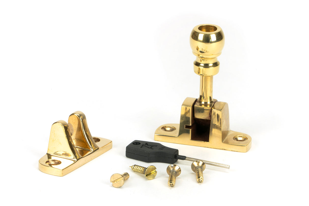 From The Anvil - Polished Brass Mushroom Brighton Fastener (Radiused) | Sku. 45957 | Trade Door Handles.