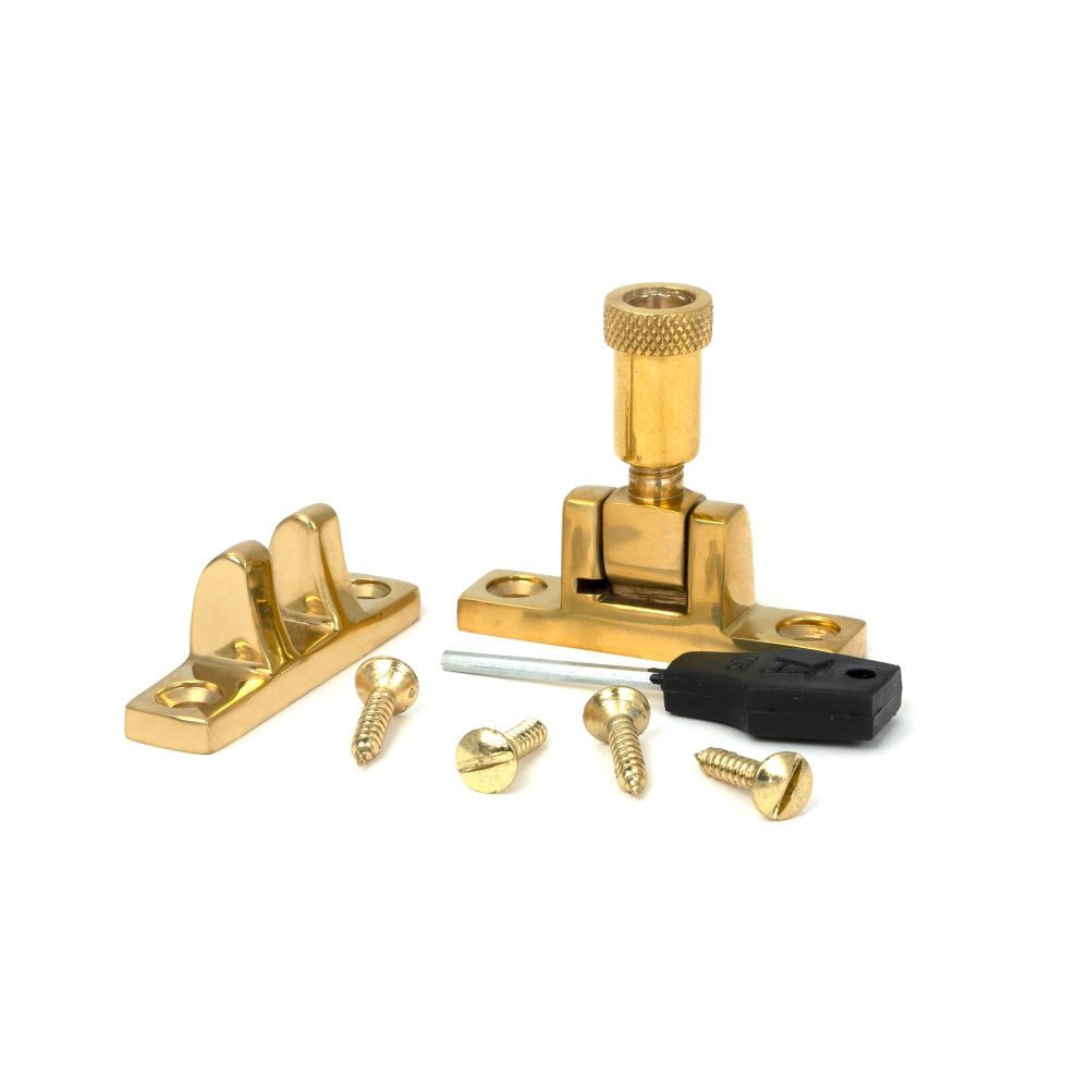 From The Anvil - Polished Brass Brompton Brighton Fastener - Narrow (Square) | Sku. 45962 | Trade Door Handles.