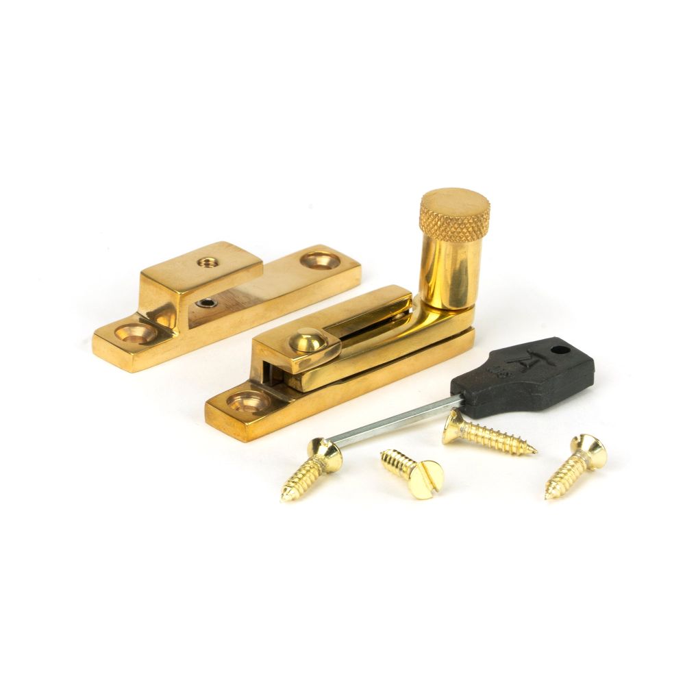 From The Anvil - Polished Brass Brompton Quadrant Fastener - Narrow | Sku. 45982 | Trade Door Handles.