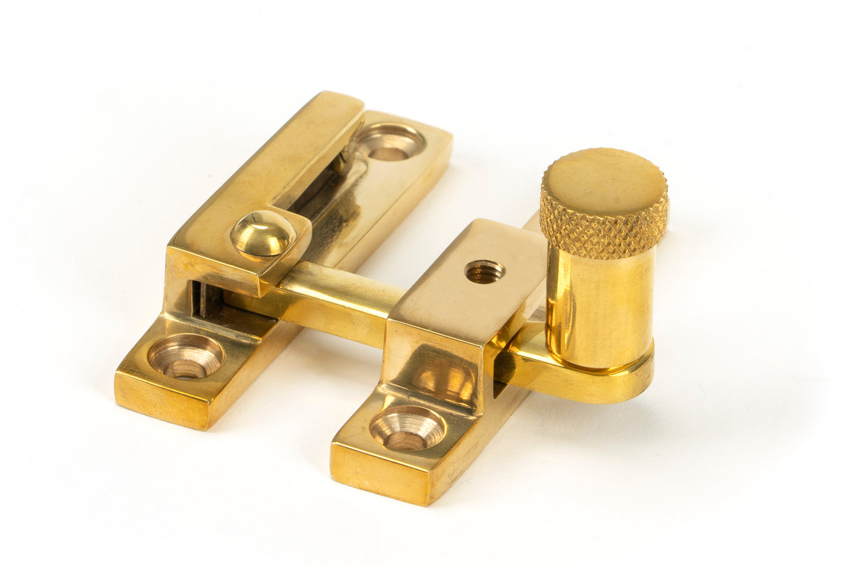 From The Anvil - Polished Brass Brompton Quadrant Fastener - Narrow | Sku. 45982 | Trade Door Handles.