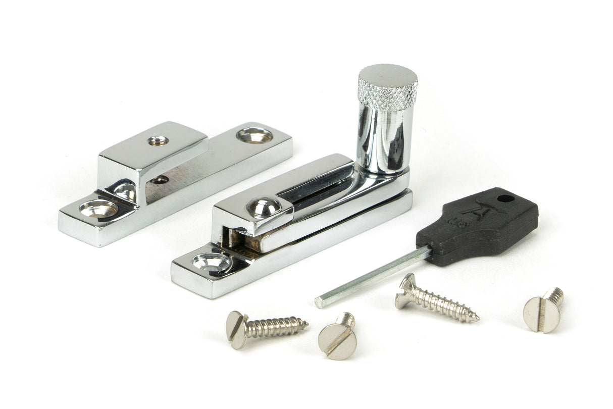 From The Anvil - Polished Chrome Brompton Quadrant Fastener - Narrow | Sku. 45984 | Trade Door Handles.