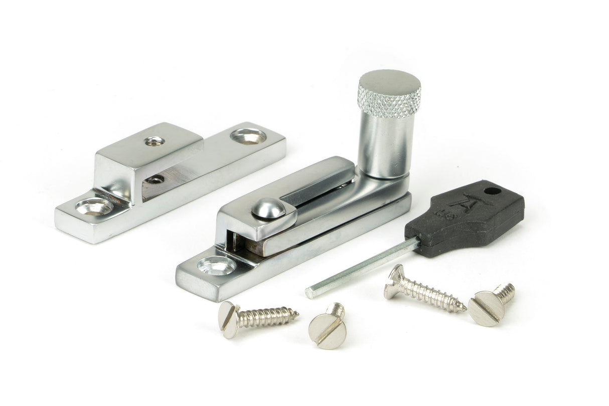From The Anvil - Satin Chrome Brompton Quadrant Fastener - Narrow | Sku. 45986 | Trade Door Handles.