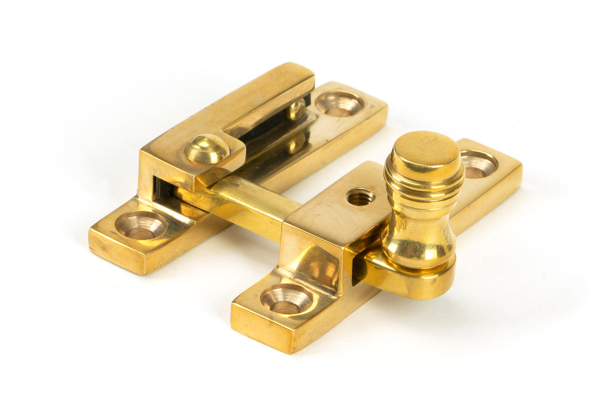 From The Anvil - Polished Brass Prestbury Quadrant Fastener - Narrow | Sku. 45987 | Trade Door Handles.