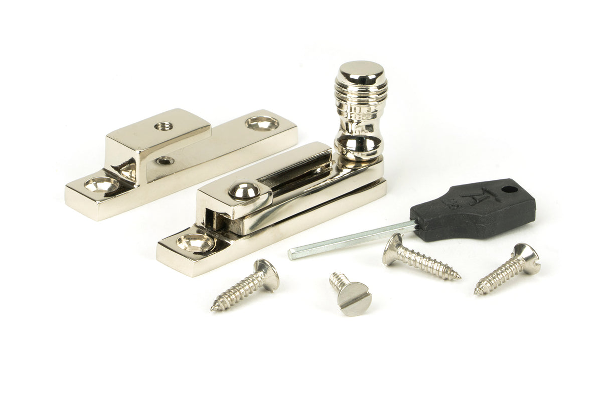 From The Anvil - Polished Nickel Prestbury Quadrant Fastener - Narrow | Sku. 45988 | Trade Door Handles.