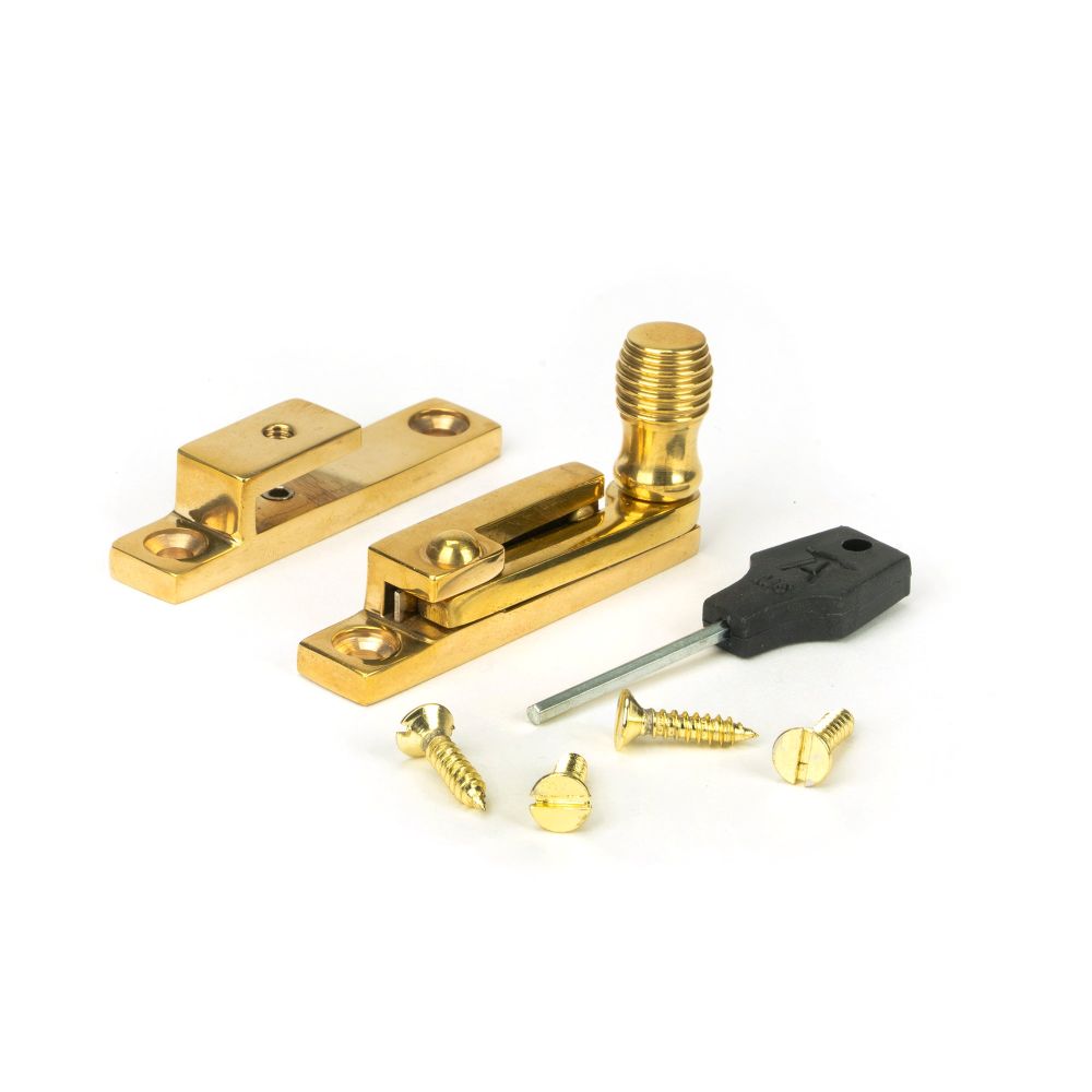 From The Anvil - Polished Brass Beehive Quadrant Fastener - Narrow | Sku. 45992 | Trade Door Handles.