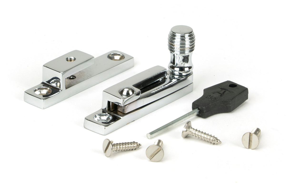 From The Anvil - Polished Chrome Beehive Quadrant Fastener - Narrow | Sku. 45994 | Trade Door Handles.