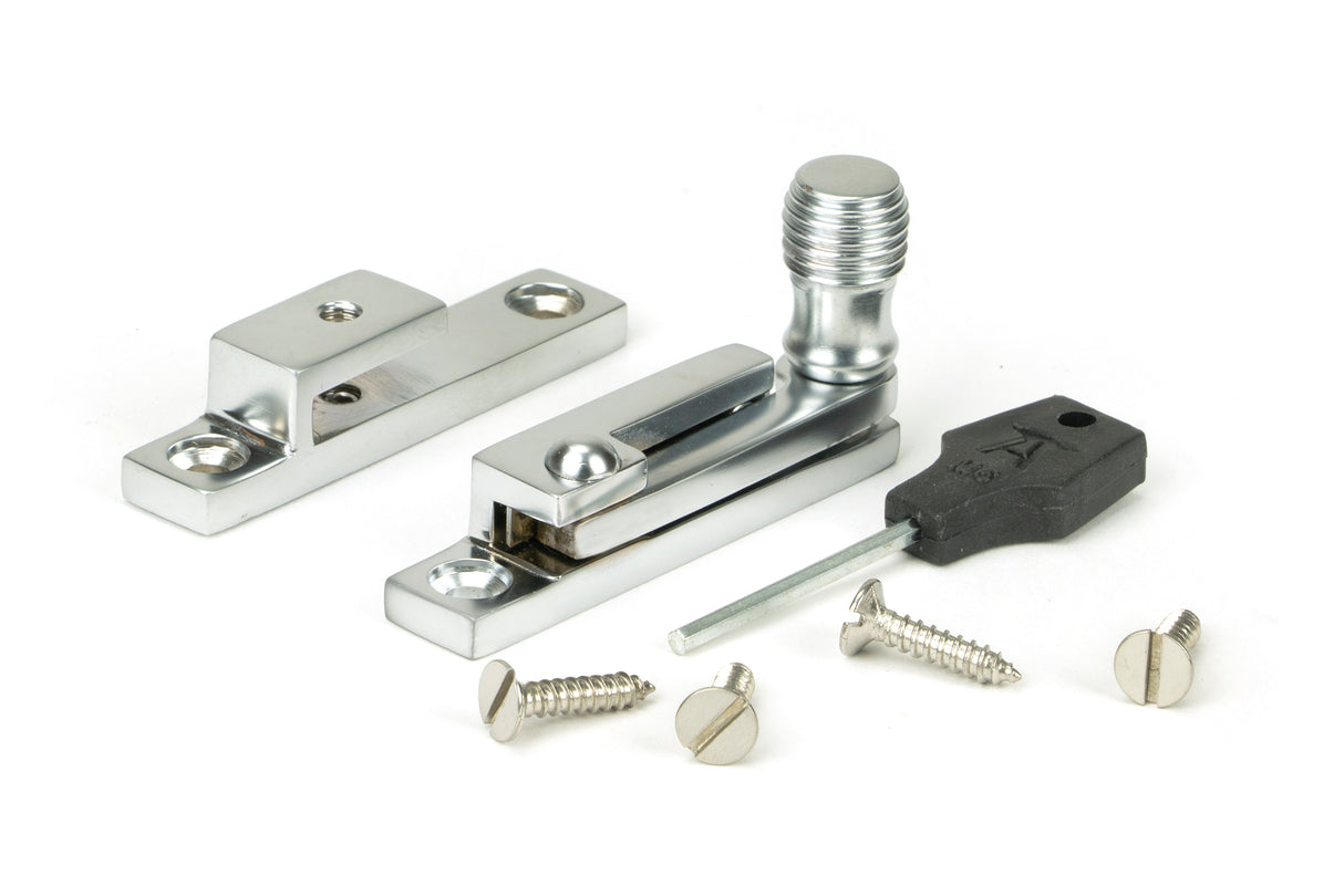From The Anvil - Satin Chrome Beehive Quadrant Fastener - Narrow | Sku. 45996 | Trade Door Handles.