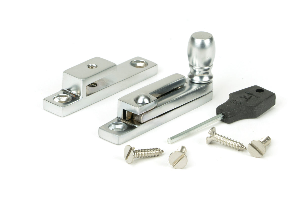 From The Anvil - Satin Chrome Mushroom Quadrant Fastener - Narrow | Sku. 46015 | Trade Door Handles.