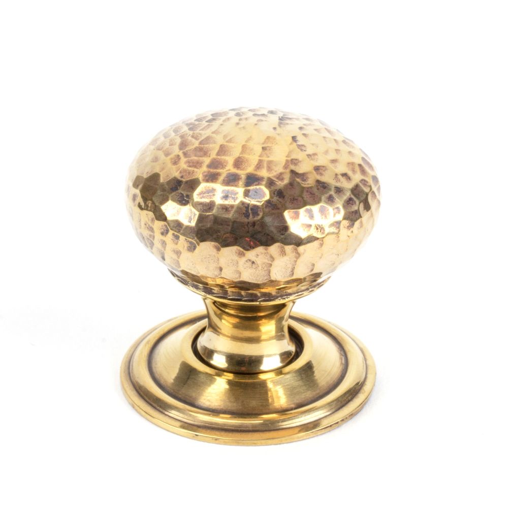 From The Anvil - Aged Brass Hammered Mushroom Cabinet Knob 32mm | Sku. 46021 | Trade Door Handles.