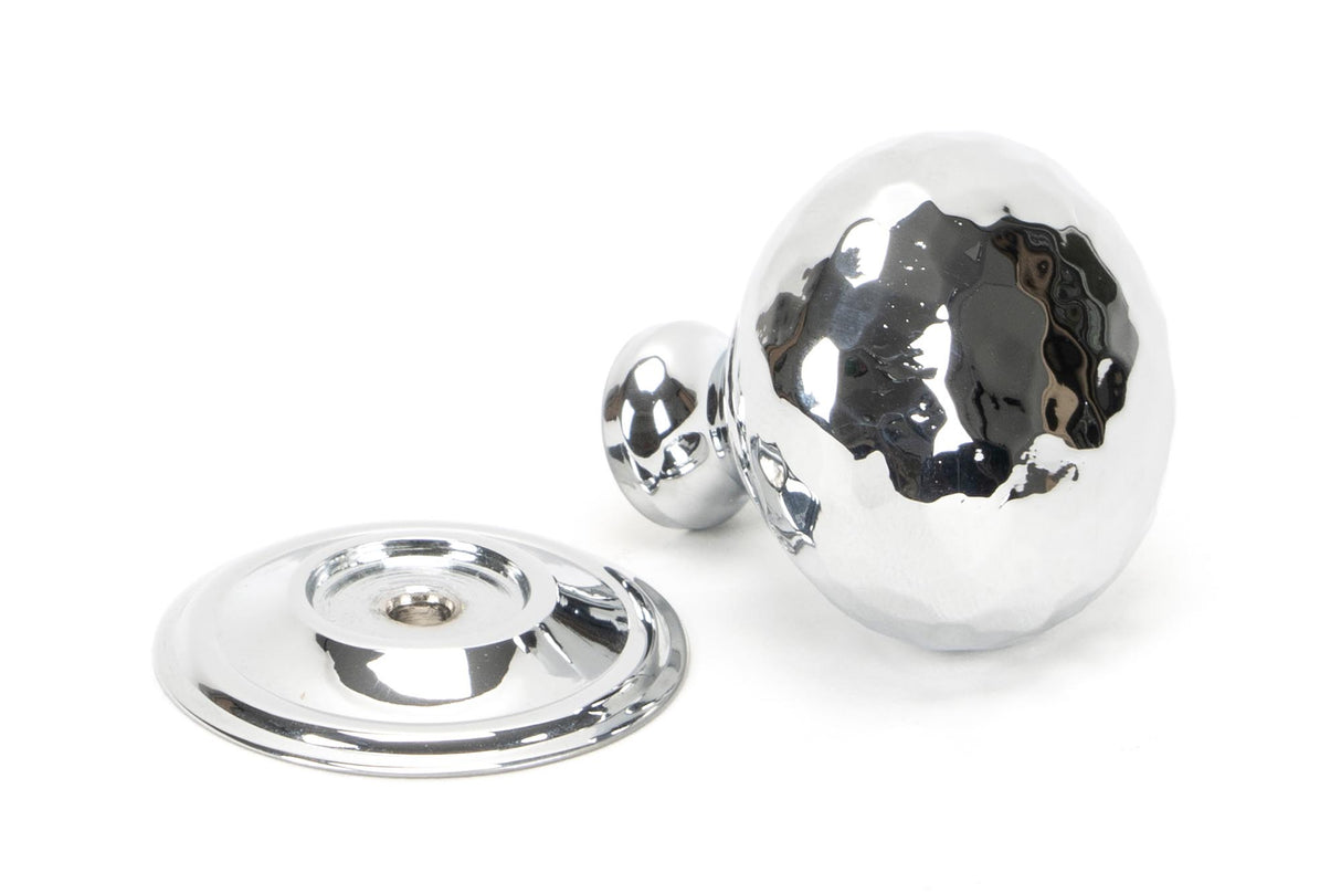 From The Anvil - Polished Chrome Hammered Mushroom Cabinet Knob 32mm | Sku. 46023 | Trade Door Handles.