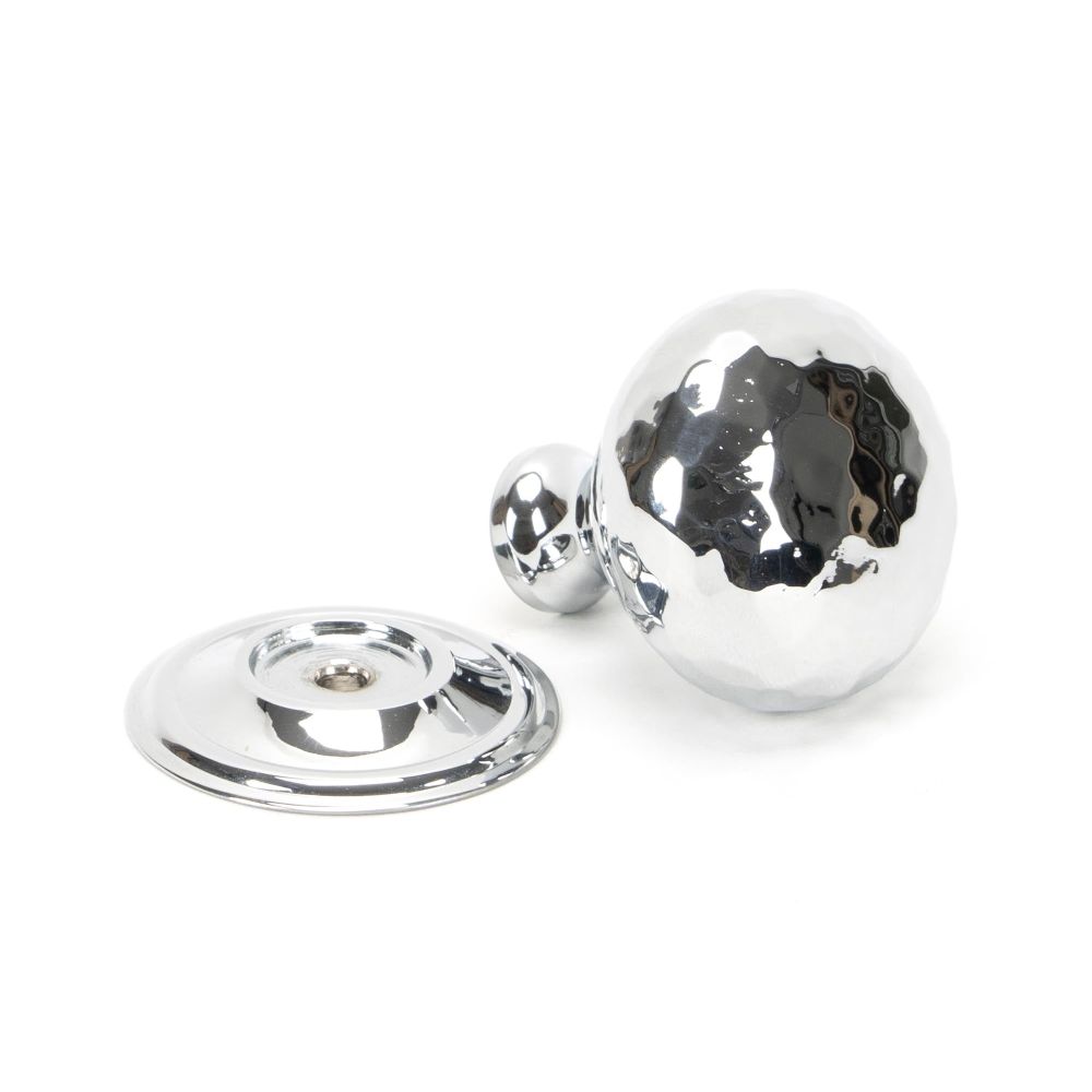 From The Anvil - Polished Chrome Hammered Mushroom Cabinet Knob 32mm | Sku. 46023 | Trade Door Handles.