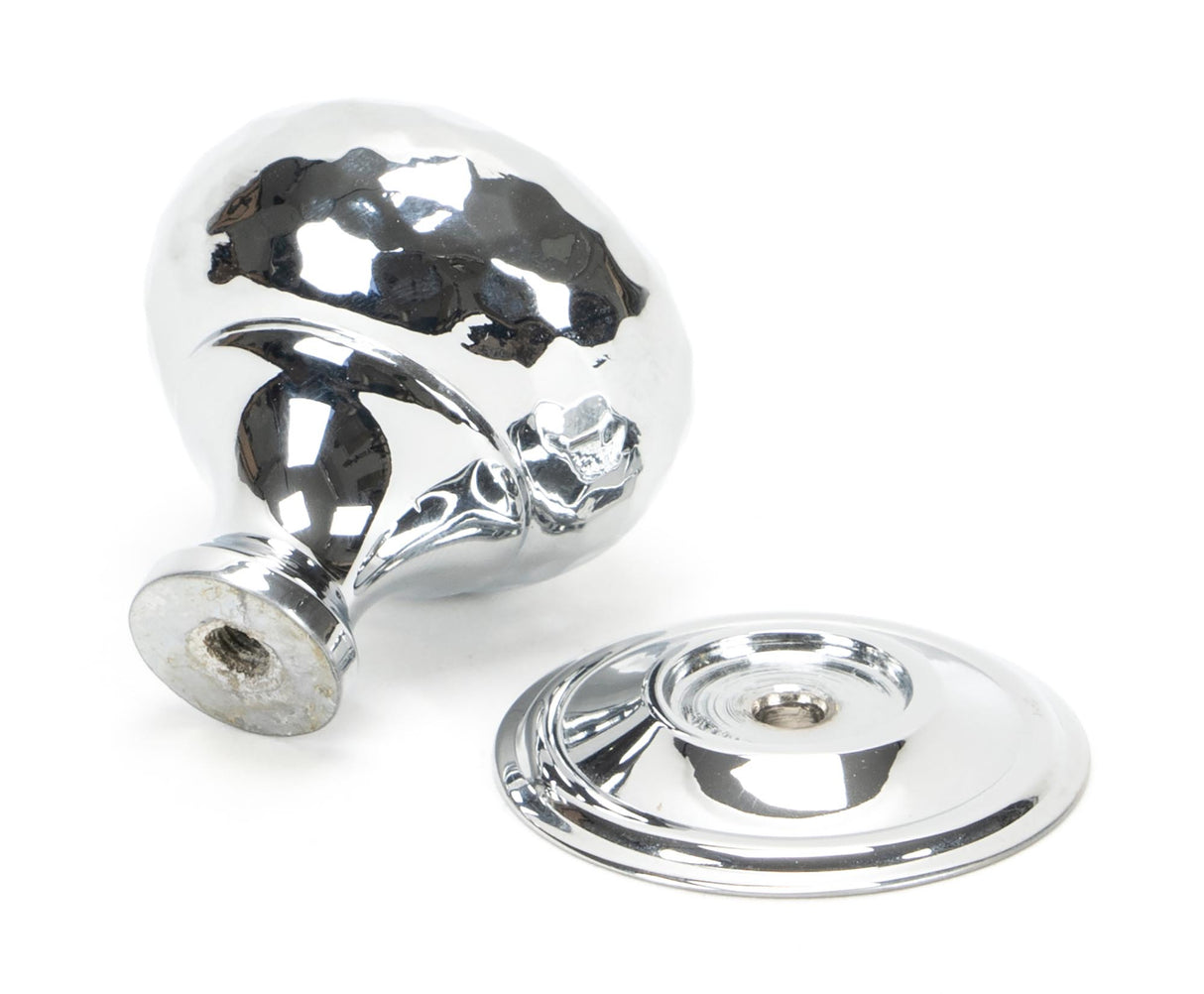From The Anvil - Polished Chrome Hammered Mushroom Cabinet Knob 32mm | Sku. 46023 | Trade Door Handles.