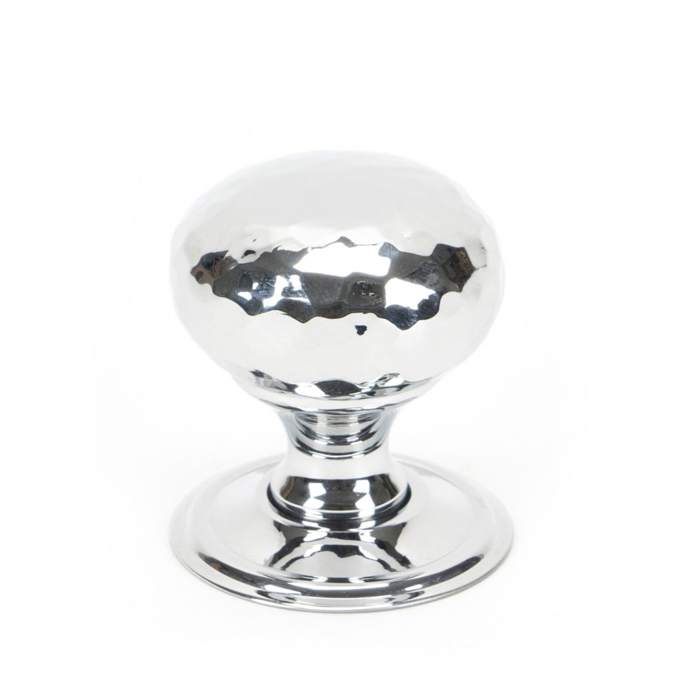 From The Anvil - Polished Chrome Hammered Mushroom Cabinet Knob 32mm | Sku. 46023 | Trade Door Handles.