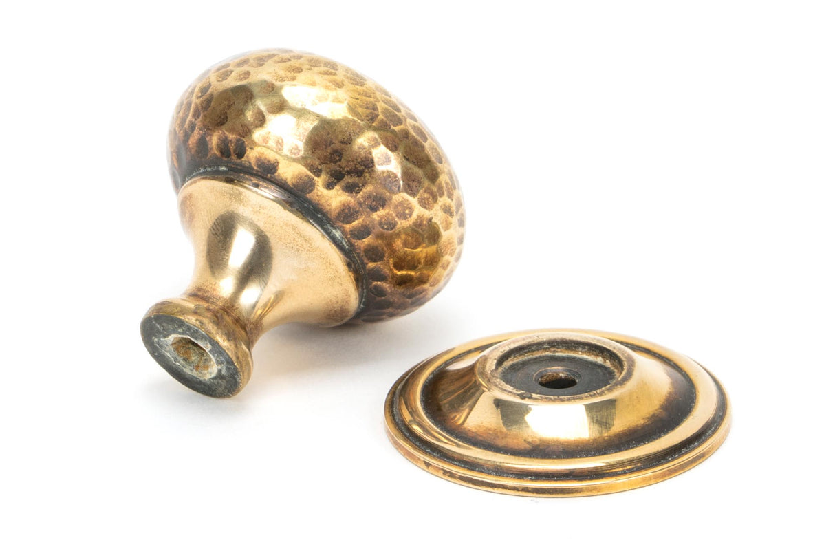From The Anvil - Aged Brass Hammered Mushroom Cabinet Knob 38mm | Sku. 46026 | Trade Door Handles.