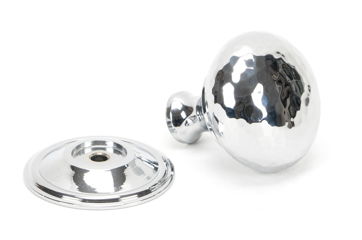 From The Anvil - Polished Chrome Hammered Mushroom Cabinet Knob 38mm | Sku. 46028 | Trade Door Handles.