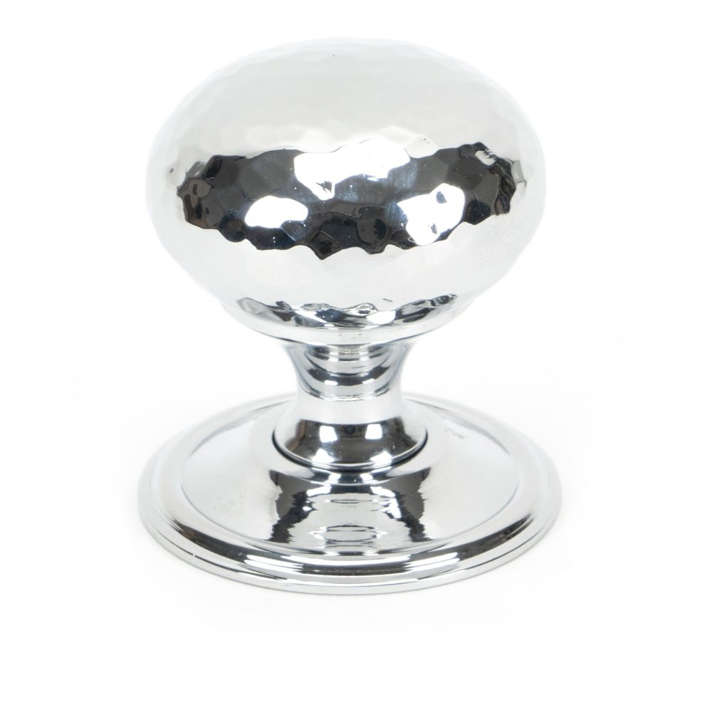 From The Anvil - Polished Chrome Hammered Mushroom Cabinet Knob 38mm | Sku. 46028 | Trade Door Handles.