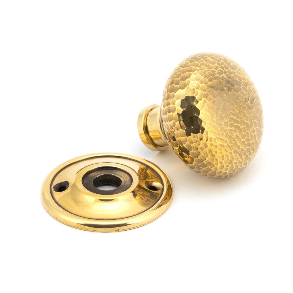 From The Anvil - Aged Brass Hammered Mushroom Mortice/Rim Knob Set | Sku. 46031 | Trade Door Handles.