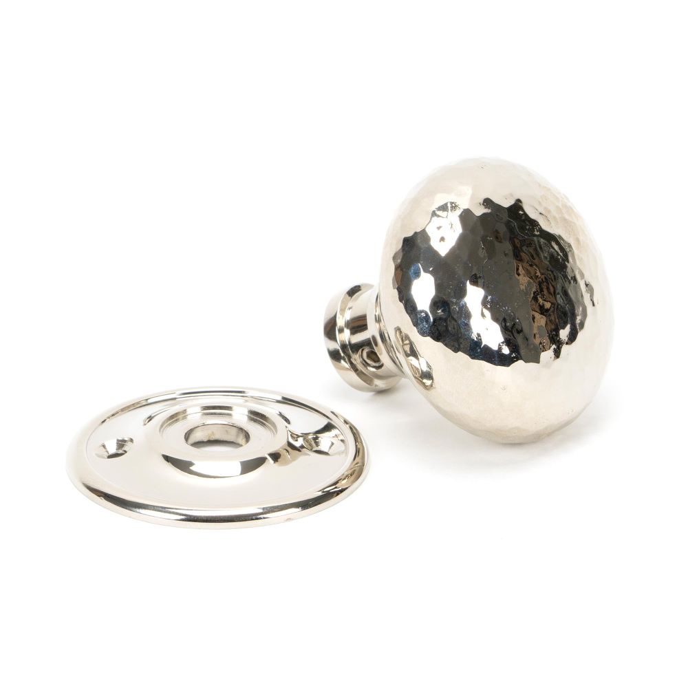 From The Anvil - Polished Nickel Hammered Mushroom Mortice/Rim Knob Set | Sku. 46032 | Trade Door Handles.