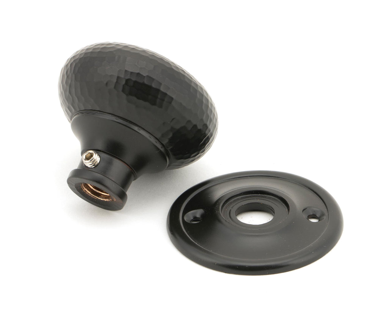 From The Anvil - Aged Bronze Hammered Mushroom Mortice/Rim Knob Set | Sku. 46034 | Trade Door Handles.