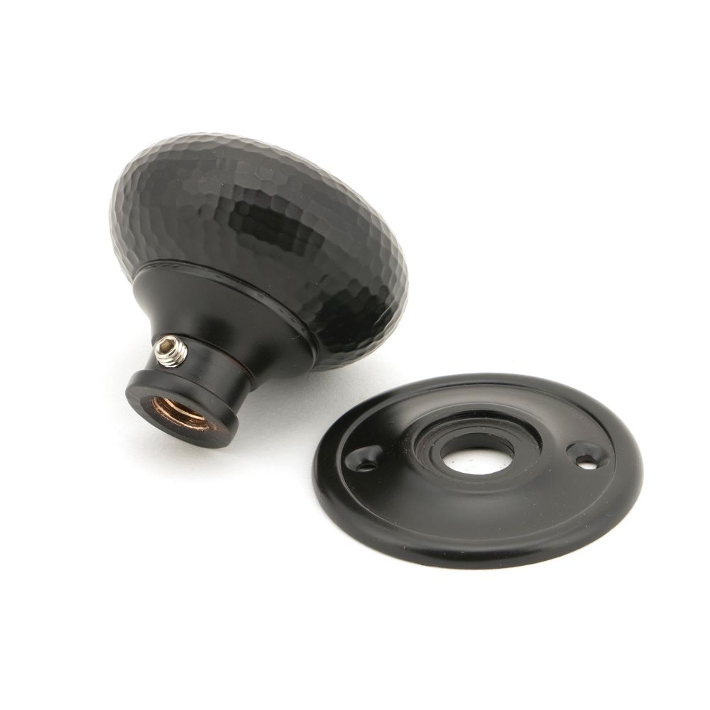 From The Anvil - Aged Bronze Hammered Mushroom Mortice/Rim Knob Set | Sku. 46034 | Trade Door Handles.