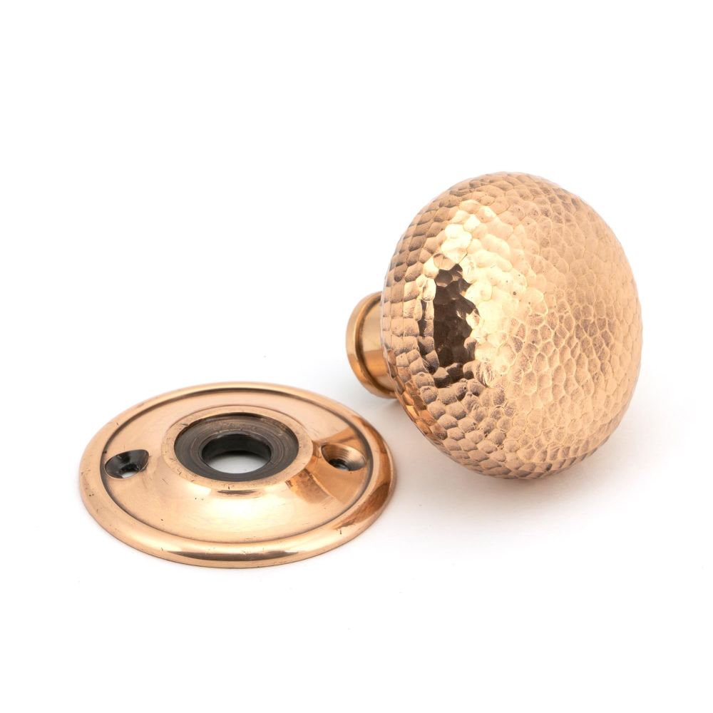 From The Anvil - Polished Bronze Hammered Mushroom Mortice/Rim Knob Set | Sku. 46035 | Trade Door Handles.
