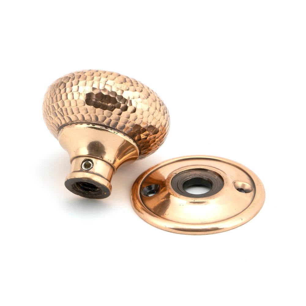 From The Anvil - Polished Bronze Hammered Mushroom Mortice/Rim Knob Set | Sku. 46035 | Trade Door Handles.