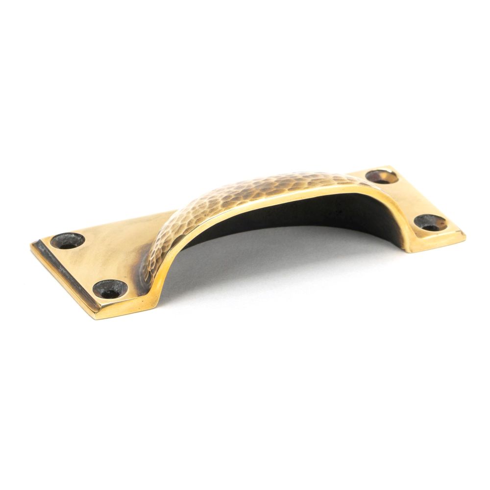 From The Anvil - Aged Brass Hammered Art Deco Drawer Pull | Sku. 46036 | Trade Door Handles.