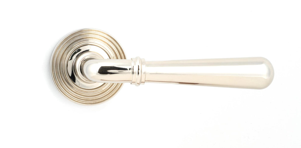 From The Anvil - Polished Nickel Newbury Lever on Rose Set (Beehive) | Sku. 46059 | Trade Door Handles.