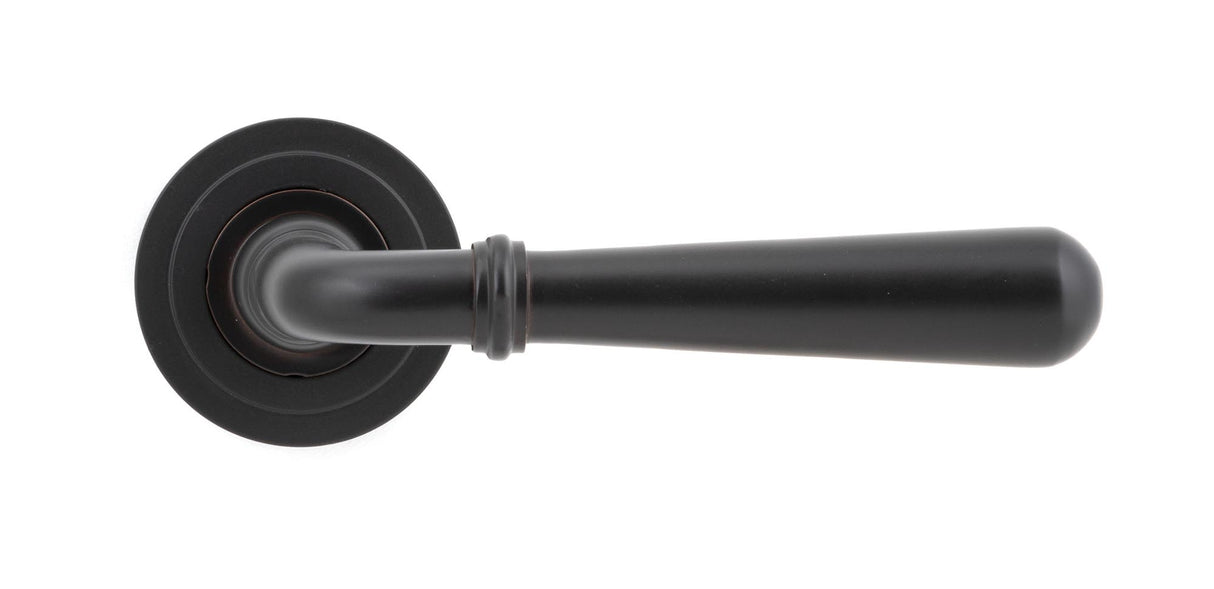 From The Anvil - Aged Bronze Newbury Lever on Rose Set (Art Deco) | Sku. 46062 | Trade Door Handles.