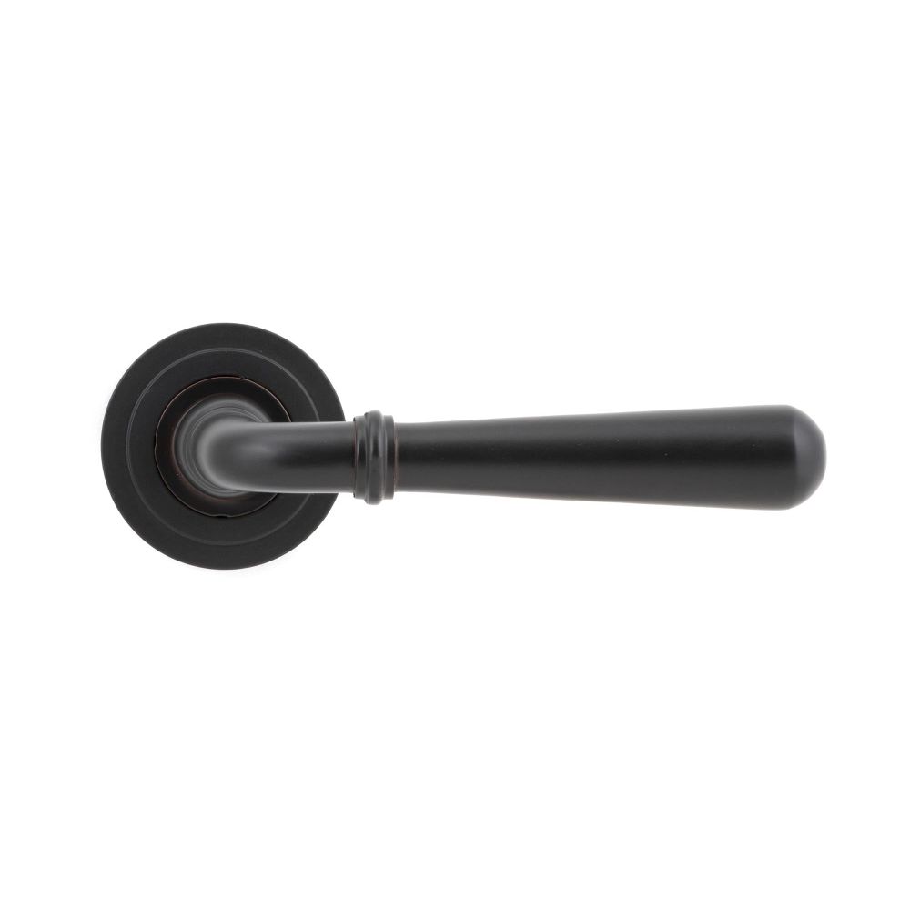 From The Anvil - Aged Bronze Newbury Lever on Rose Set (Art Deco) | Sku. 46062 | Trade Door Handles.
