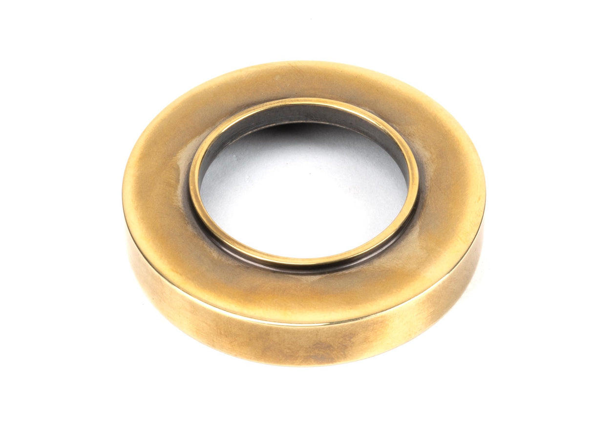 From The Anvil - Aged Brass Hammered Newbury Lever on Rose Set (Plain) | Sku. 46069 | Trade Door Handles.