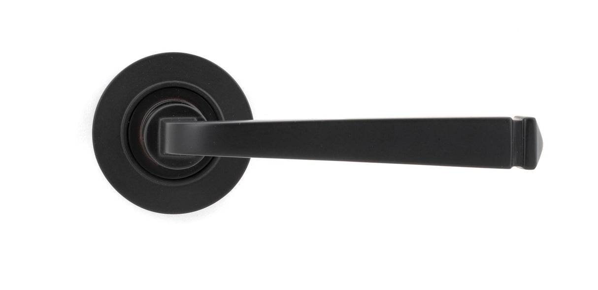 From The Anvil - Aged Bronze Avon Round Lever on Rose Set (Plain) | Sku. 46089 | Trade Door Handles.