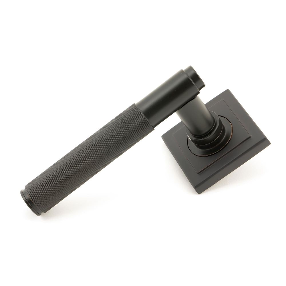 From The Anvil - Aged Bronze Brompton Lever on Rose Set (Square) | Sku. 46100 | Trade Door Handles.