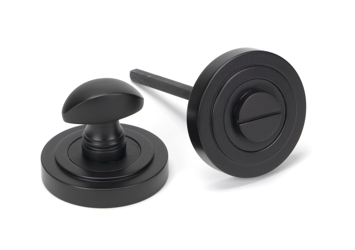 From The Anvil - Aged Bronze Round Thumbturn Set (Art Deco) | Sku. 46106 | Trade Door Handles.
