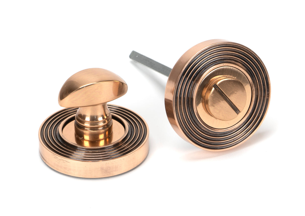 From The Anvil - Polished Bronze Round Thumbturn Set (Beehive) | Sku. 46111 | Trade Door Handles.