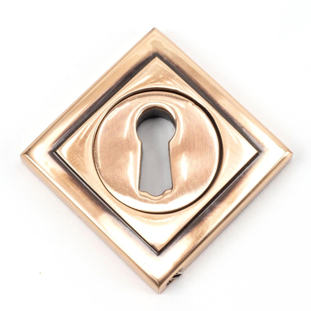From The Anvil - Polished Bronze Round Escutcheon (Square) | Sku. 46120 | Trade Door Handles.