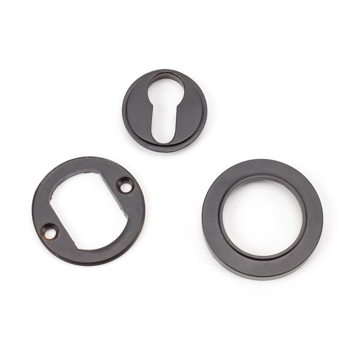 From The Anvil - Aged Bronze Round Euro Escutcheon (Plain) | Sku. 46121 | Trade Door Handles.