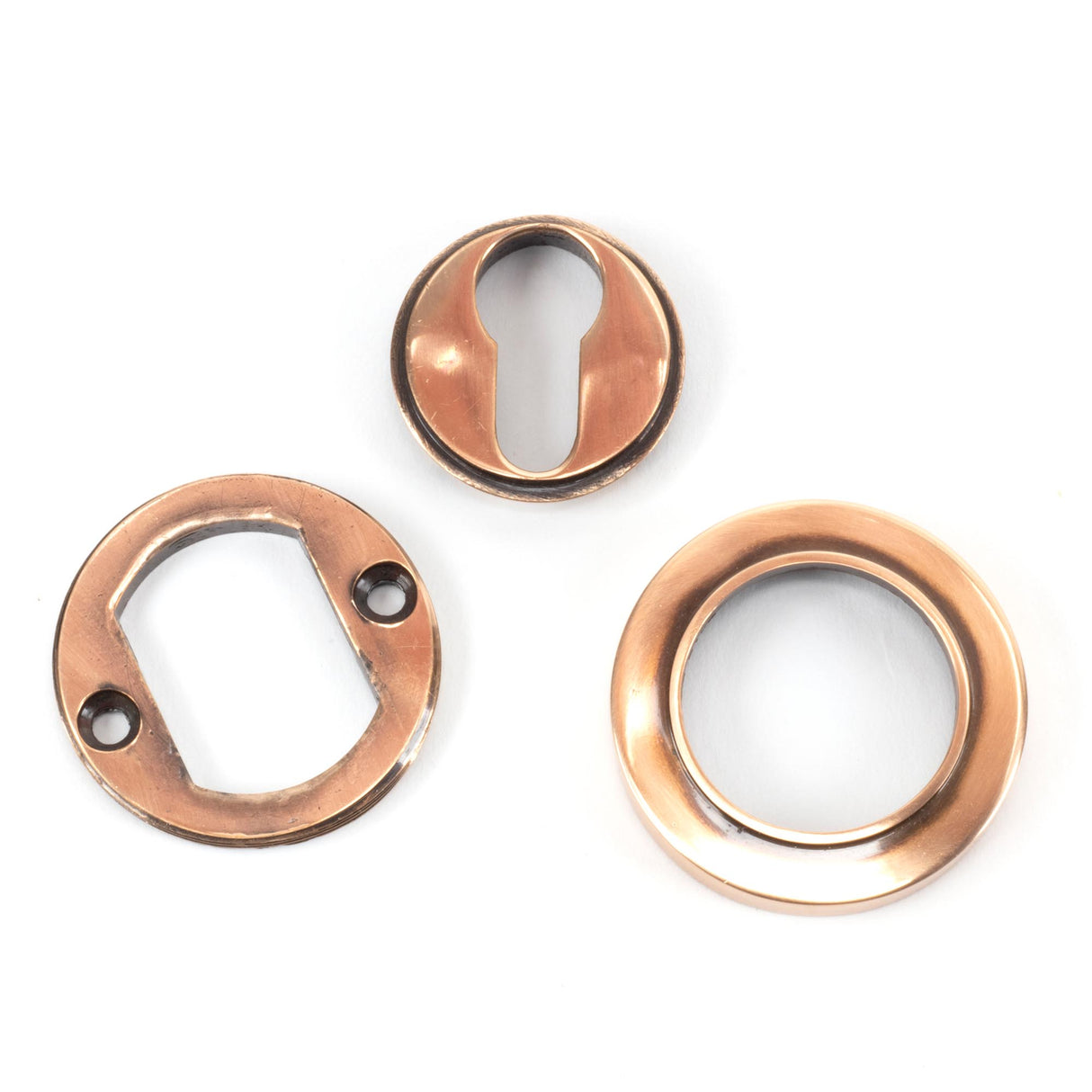 From The Anvil - Polished Bronze Round Euro Escutcheon (Plain) | Sku. 46125 | Trade Door Handles.