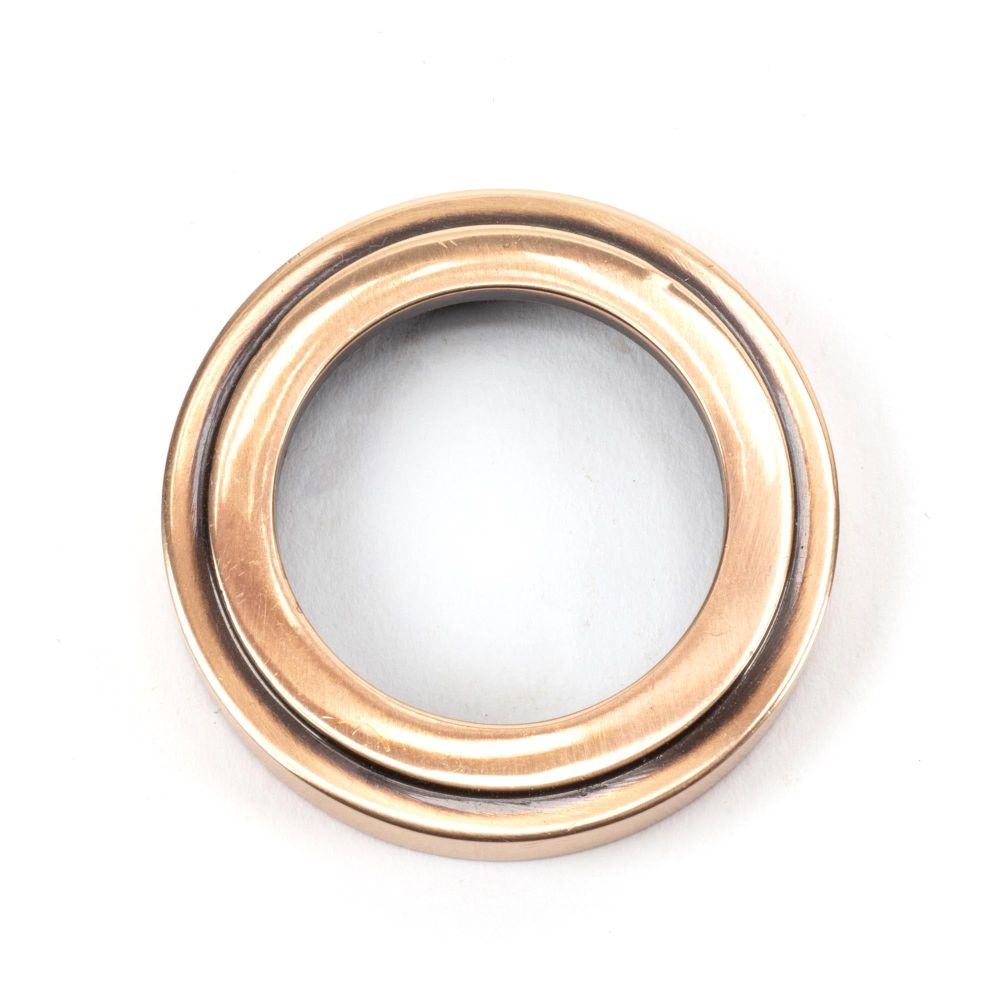 From The Anvil - Polished Bronze Round Euro Escutcheon (Art Deco) | Sku. 46126 | Trade Door Handles.