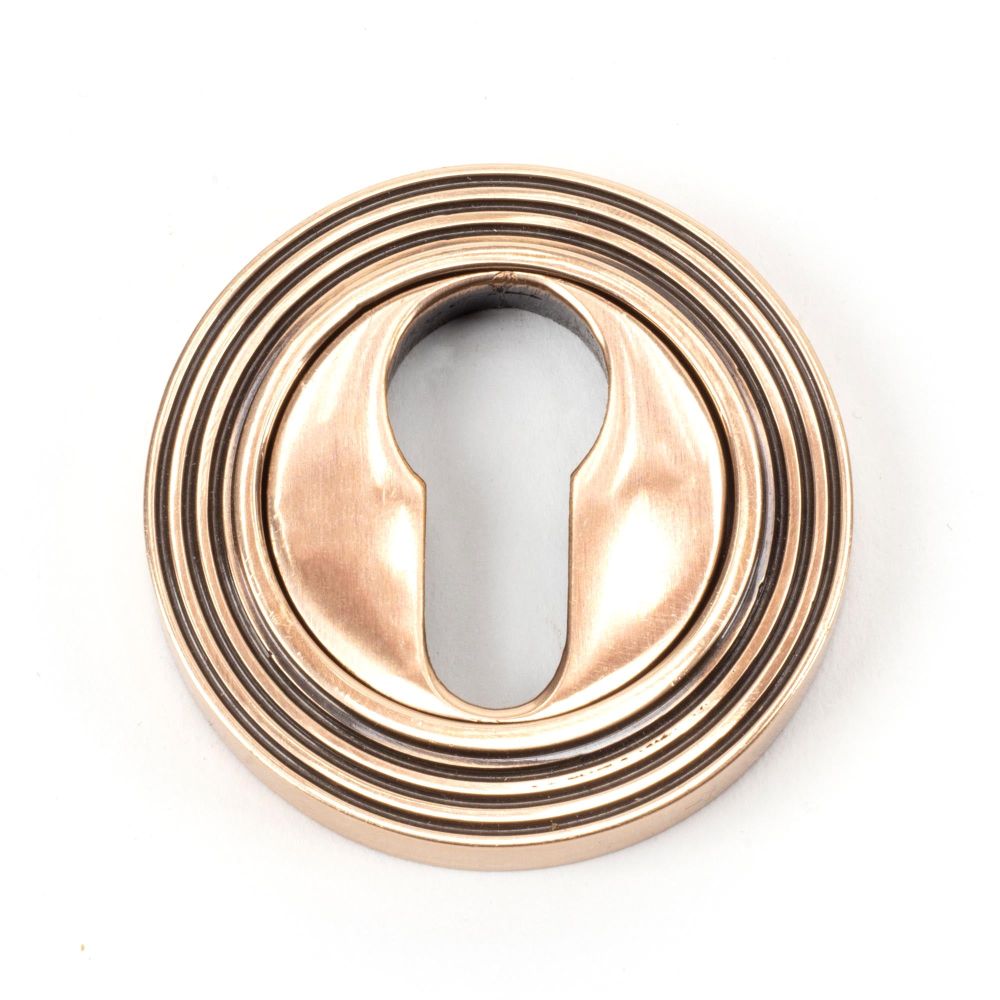 From The Anvil - Polished Bronze Round Euro Escutcheon (Beehive) | Sku. 46127 | Trade Door Handles.